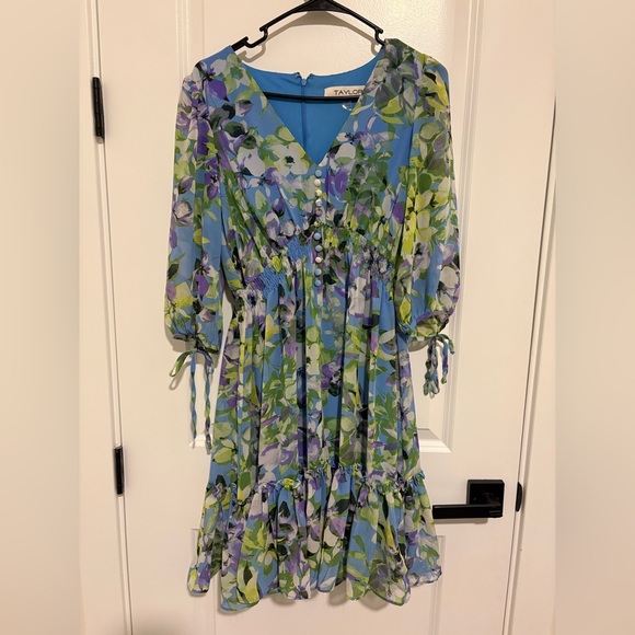 Taylor Dresses & Skirts - Taylor Women’s Spring Floral Ruffle Midi Dress, Size 6 Medium, Summer Dress
